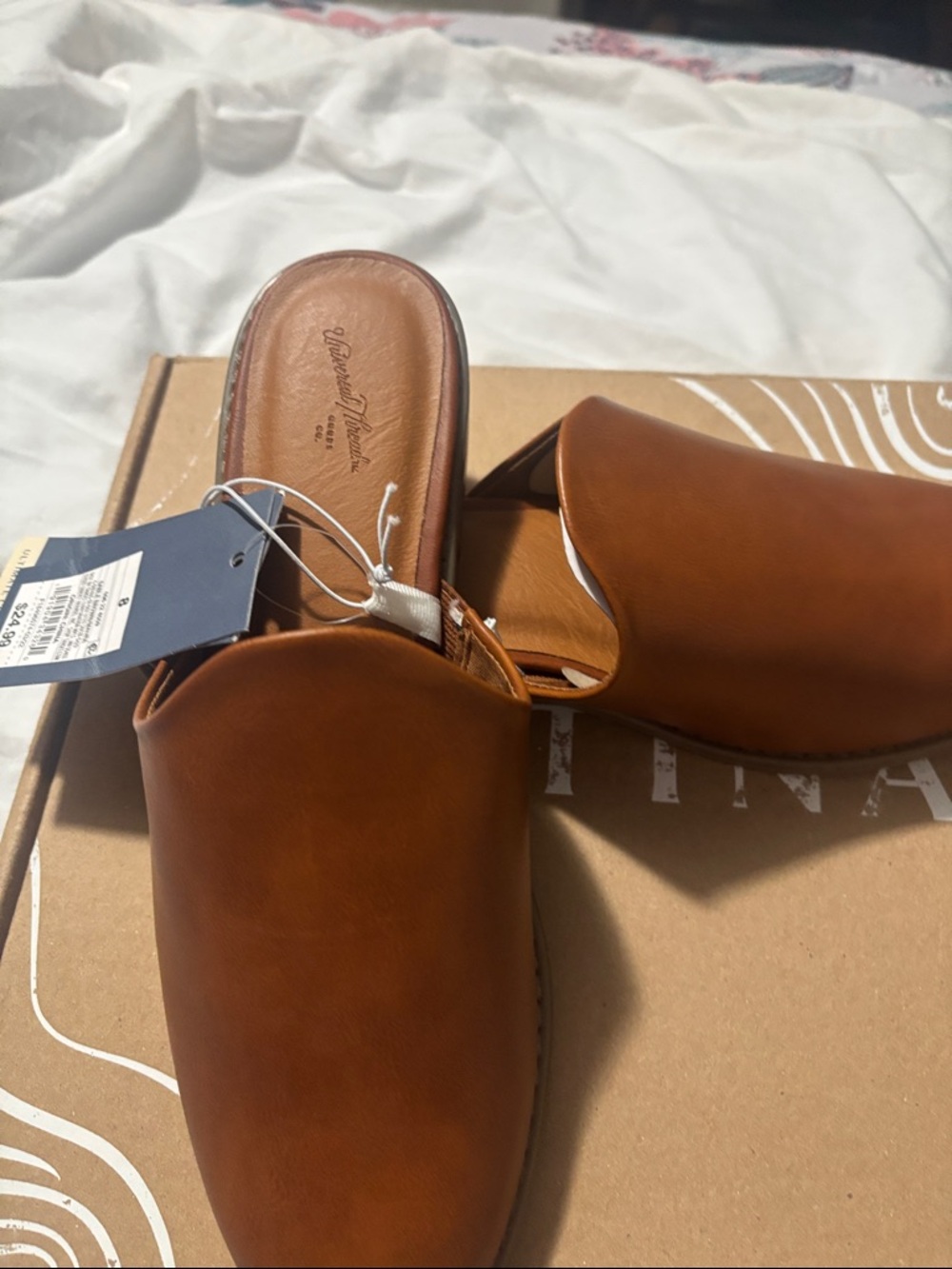 Universal Thread Women’s Cognac Brown Slip-On Mules